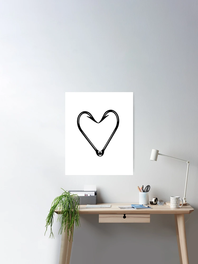 Fishing hook heart. Funny fishing. love fishing. fishing love heart Poster  for Sale by ronaldsonou