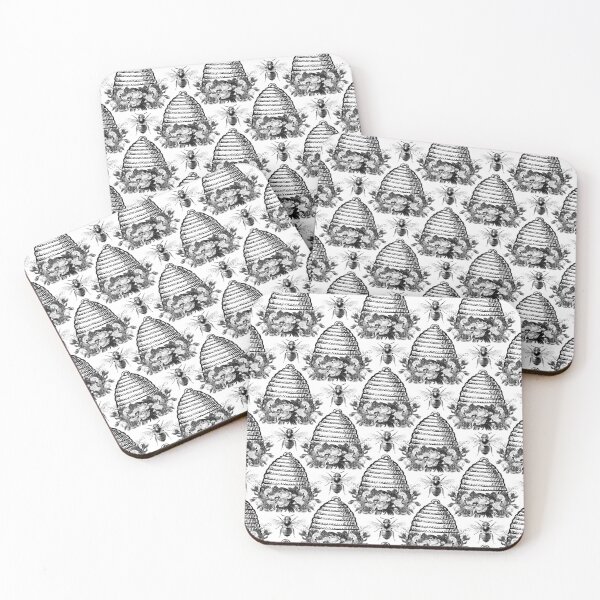 Item preview, Black and White Vintage Bee Hives designed and sold by Dreamflight.