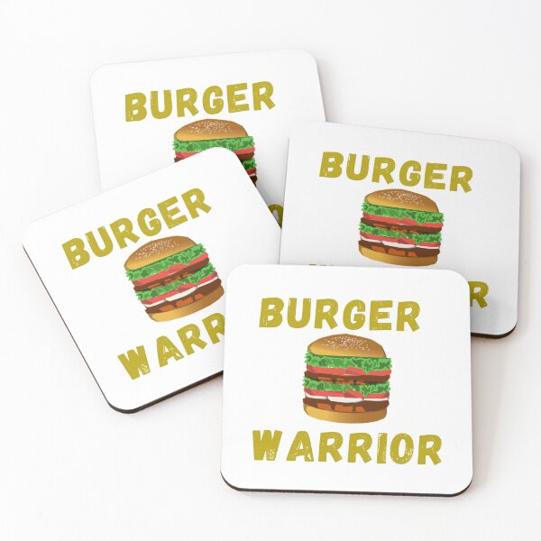 Item preview, Burger Warrior - Burger  Lover Green-Yellow Colored Text white background designed and sold by IrinchiDE.