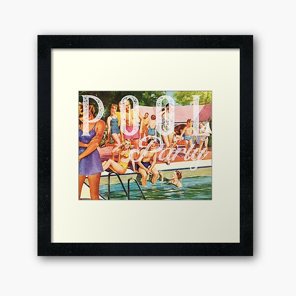 Vintage Pool Party Art Framed Art Print
