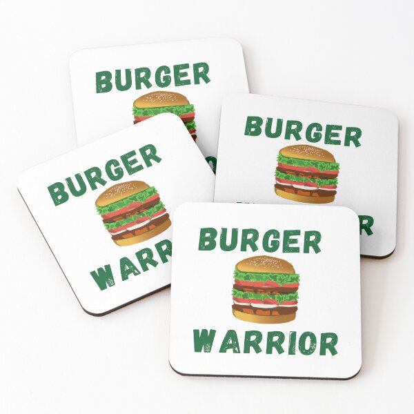 Item preview, Burger Warrior - Burger  Lover Green Colored Text white background designed and sold by IrinchiDE.