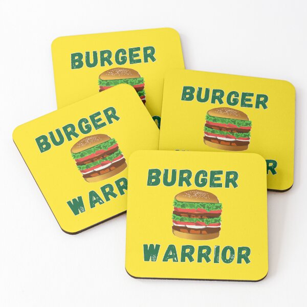 Item preview, Burger Warrior - Burger  Lover Green Colored Text yellow background designed and sold by IrinchiDE.