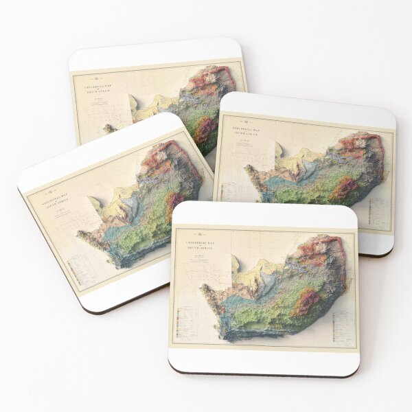 Item preview, 1958 South Africa Relief Map 3D digitally-rendered designed and sold by ThinkAboutMaps.