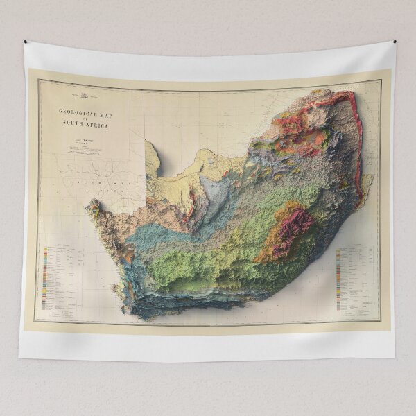 Item preview, 1958 South Africa Relief Map 3D digitally-rendered designed and sold by ThinkAboutMaps.