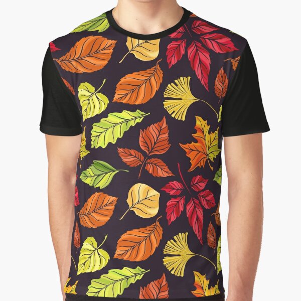 Autumn Leaves Detail Pattern Graphic T-Shirt
