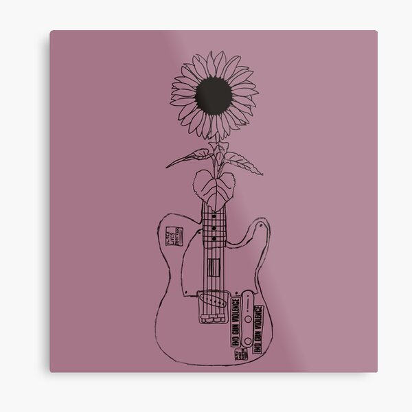 Lámina metálica «Guitarra Girasol - Azul» de MaddieOrtiz00 | Redbubble