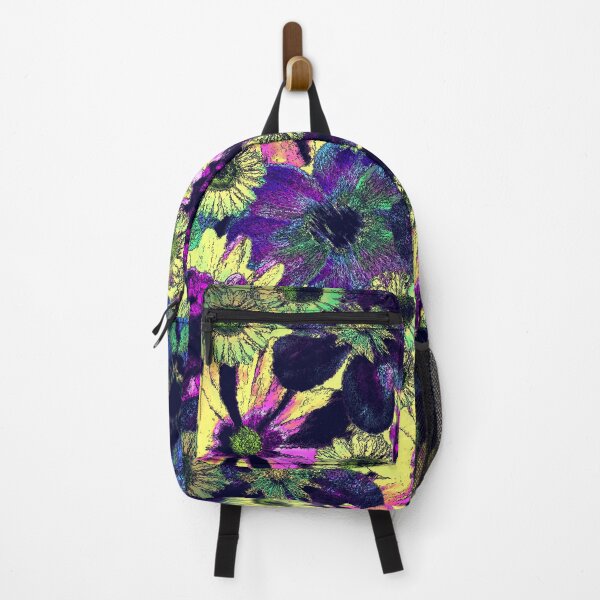 Artikelvorschau, BLACK OUTLINE FLORAL ART VIBRANT LILA, GELB, BLAU, ROSA, GRÜN entworfen und verkauft von wildwhimsical.