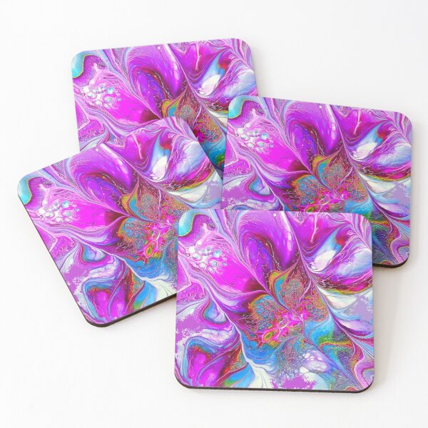 Item preview, Fantasy Multicolor Abstract Painting Pattern - Blue Purple Lilac Abstract Pattern - Unusual Shapes and Wavy Strokes designed and sold by silviaol.