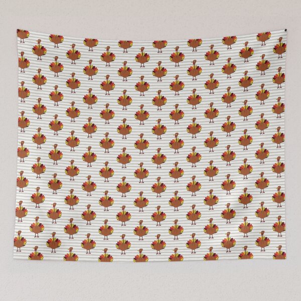 Item preview, Thanksgiving Turkey - beige stripes designed and sold by littlearrow.