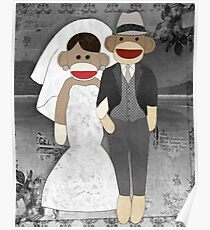 Sock Monkey Wedding Poster