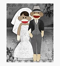 Sock Monkey Wedding Photographic Print