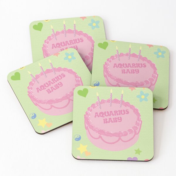 Item preview, Aquarius baby zodiac aesthetic print green pink pastel designed and sold by maddie p.