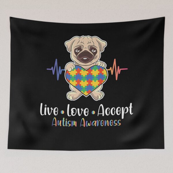 Item preview, Autism Awareness Dog Breed Pug Dog Pugs Dog Owner  designed and sold by GiselleShop.
