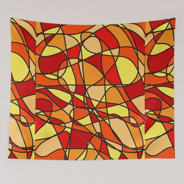 Item preview, Flame Fire Bright Colorful Painting Art Print Abstract Geometric designed and sold by hopecope.