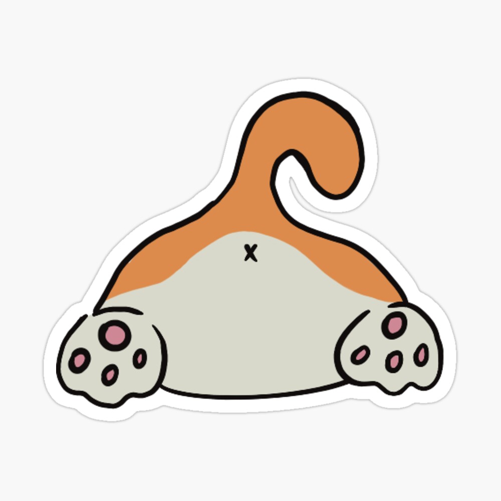 Cartoon Cat Butt | Sticker