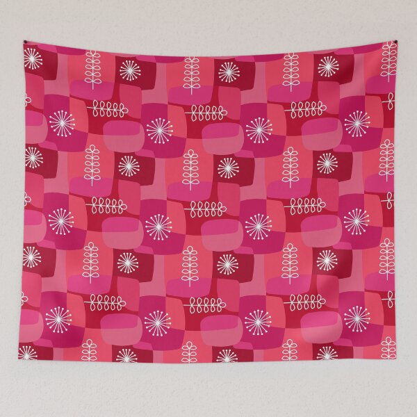 Item preview, Vintage look print in pinks and reds designed and sold by MHen.