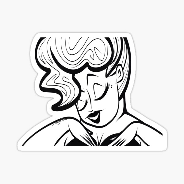 Retro Pin Up: The Dame by Art In The Garage Sticker