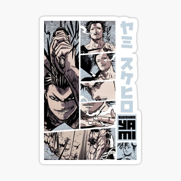Yami Sukehiro Design == BLACK CLOVER = Manga Panel S04 -Grey- Sticker