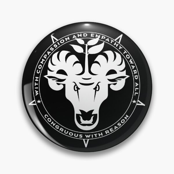 Item preview, With Empathy and Compassion Toward All vegan vegetarian pentagram baphomet designed and sold by AlasAHintStudio.
