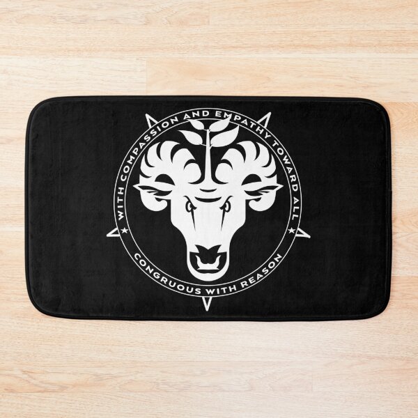Item preview, With Empathy and Compassion Toward All vegan vegetarian pentagram baphomet designed and sold by AlasAHintStudio.