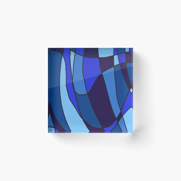 Item preview, Blue Geometric Abstract Art Painting Pattern Print Cool Toned designed and sold by hopecope.