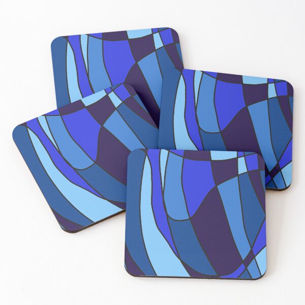 Item preview, Blue Geometric Abstract Art Painting Pattern Print Cool Toned designed and sold by hopecope.