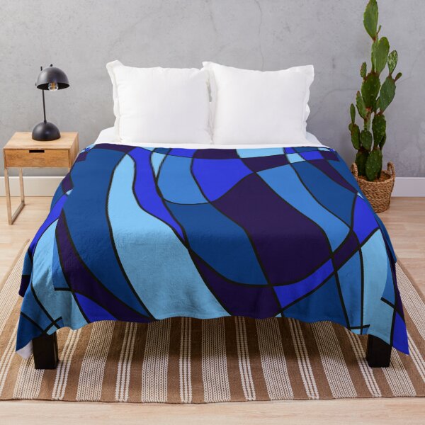 Item preview, Blue Geometric Abstract Art Painting Pattern Print Cool Toned designed and sold by hopecope.
