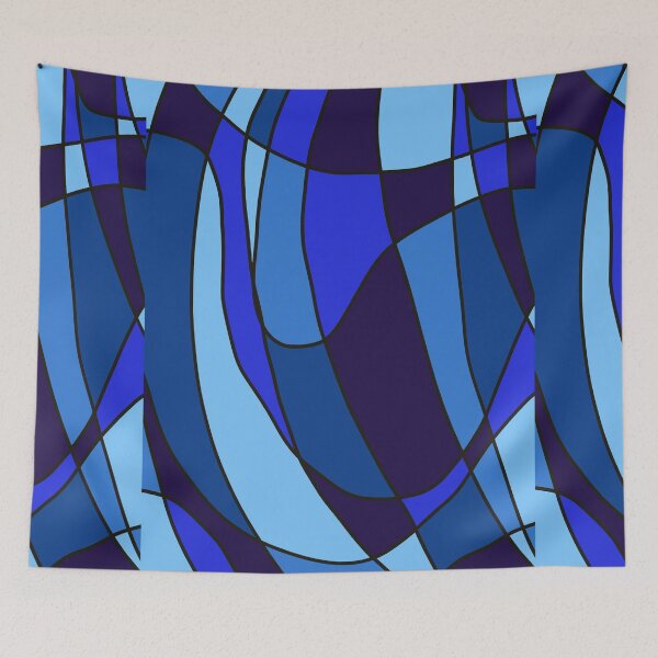 Item preview, Blue Geometric Abstract Art Painting Pattern Print Cool Toned designed and sold by hopecope.