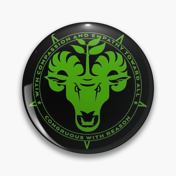 Item preview, With Empathy and Compassion toward All Congruous with Reason vegan vegetarian pentagram baphomet designed and sold by AlasAHintStudio.