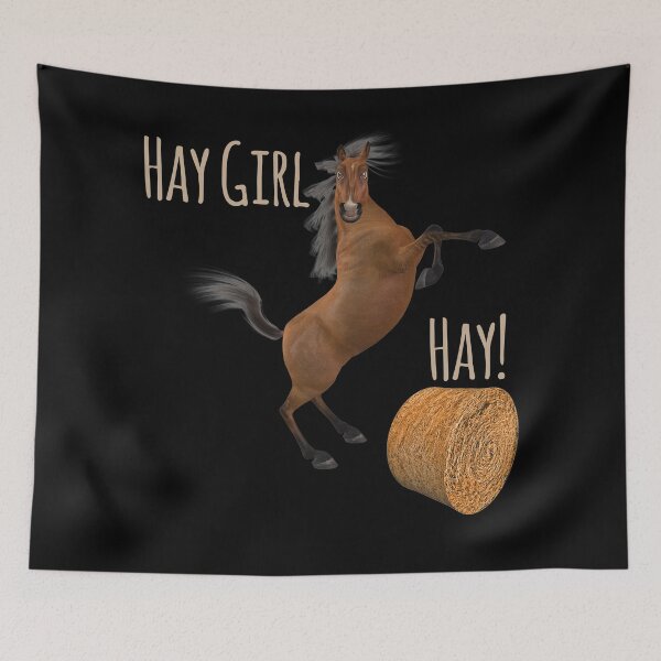 Item preview, Hay Girl Hay! Fun Horse Pun Greeting designed and sold by ColorfulMystic.