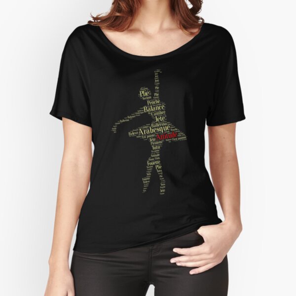 Ballet Typography: Dance With Attitude (yellow red) Relaxed Fit T-Shirt