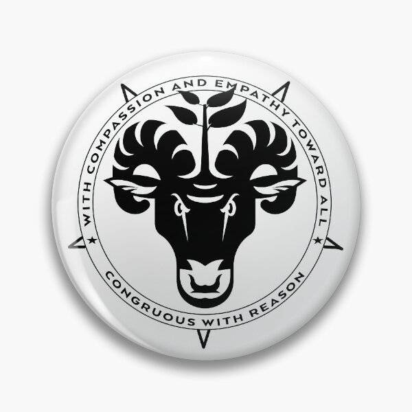 Item preview, With Empathy and Compassion Toward All Congruous with Reason vegan vegetarian pentagram baphomet designed and sold by AlasAHintStudio.