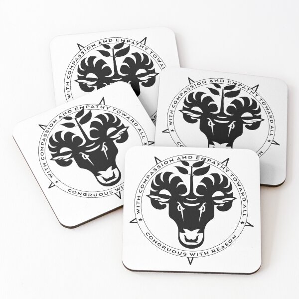 Item preview, With Empathy and Compassion Toward All Congruous with Reason vegan vegetarian pentagram baphomet designed and sold by AlasAHintStudio.