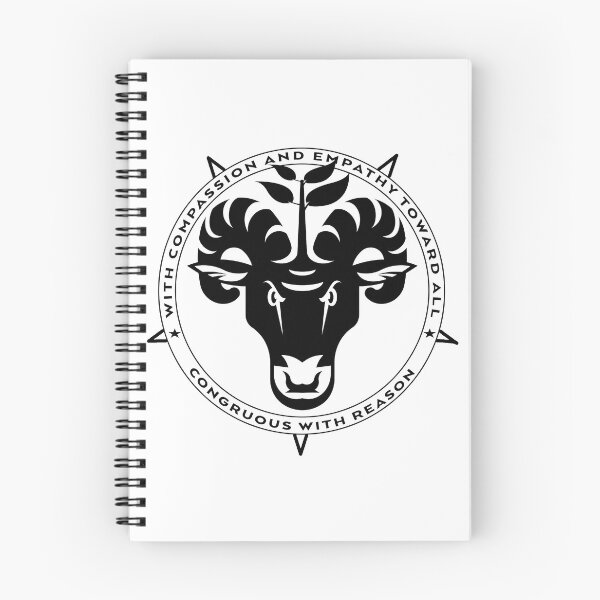 Item preview, With Empathy and Compassion Toward All Congruous with Reason vegan vegetarian pentagram baphomet designed and sold by AlasAHintStudio.