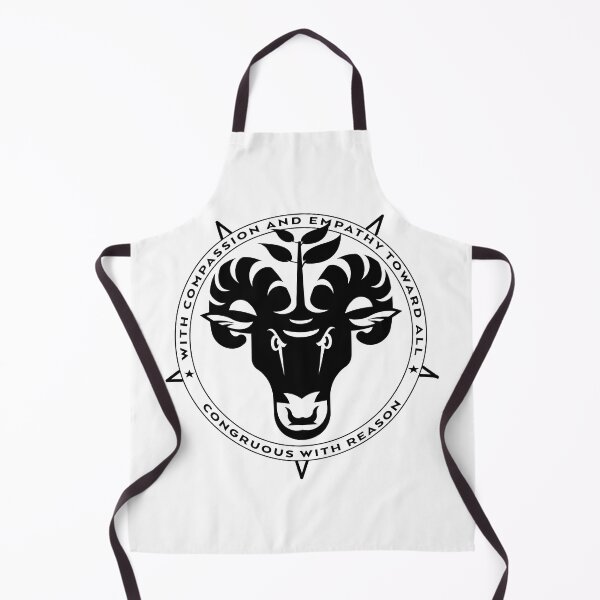 Item preview, With Empathy and Compassion Toward All Congruous with Reason vegan vegetarian pentagram baphomet designed and sold by AlasAHintStudio.