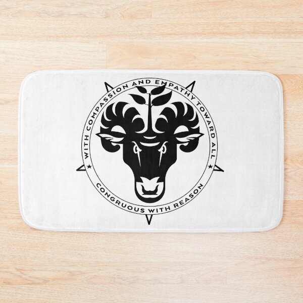 Item preview, With Empathy and Compassion Toward All Congruous with Reason vegan vegetarian pentagram baphomet designed and sold by AlasAHintStudio.