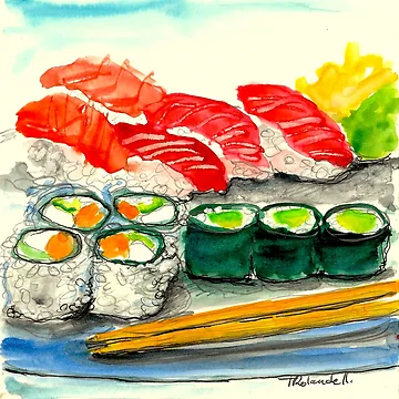 Artwork thumbnail, Sushi Plate by Tracey Rolandelli