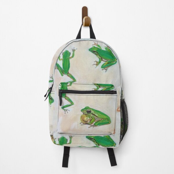 Item preview, Eastern dwarf frog in oil painting green frogs designed and sold by Liz HL Art Shop.
