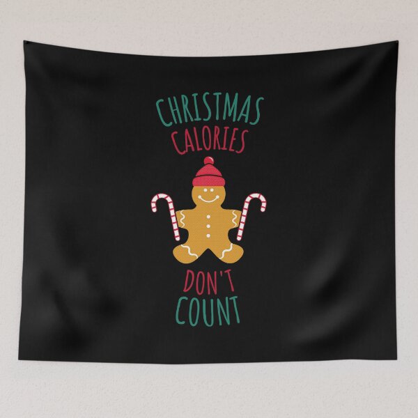 Item preview, Christmas Calories Don't Count Black - Funny Gym designed and sold by GymWearDepot.
