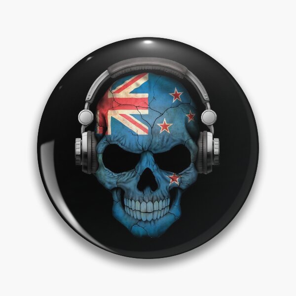 Item preview, Dark Skull Deejay with New Zealand Flag  designed and sold by Dinglasafa.