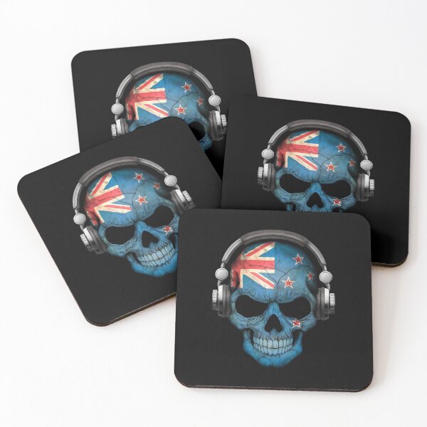 Item preview, Dark Skull Deejay with New Zealand Flag  designed and sold by Dinglasafa.