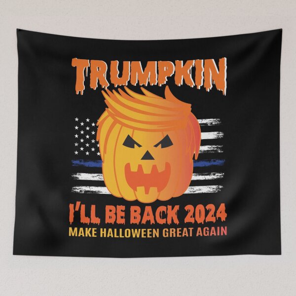Item preview, I'll Be Back 2024 Halloween Trumpkin Vintage USA Flag Funny designed and sold by DaiShop.