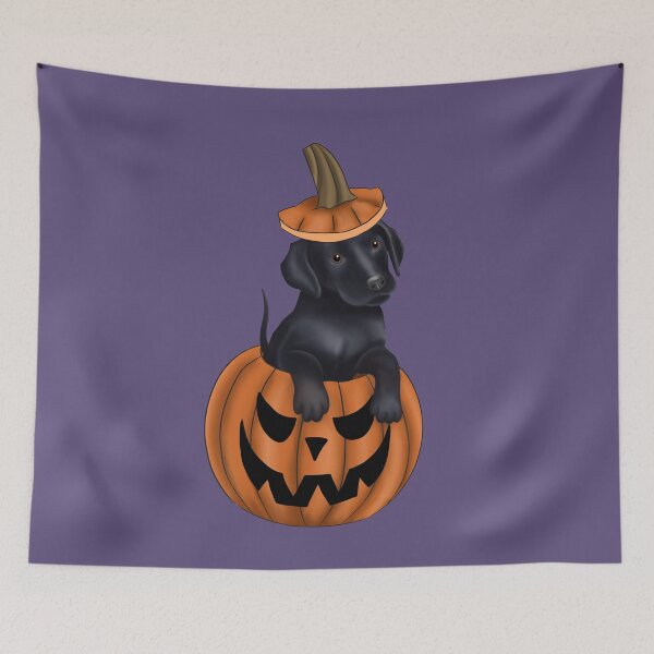 Artikelvorschau, Halloween Labrador Retriever, geschnittener Welpe in einem Kürbis, Jackolantern entworfen und verkauft von ElysianCreation.