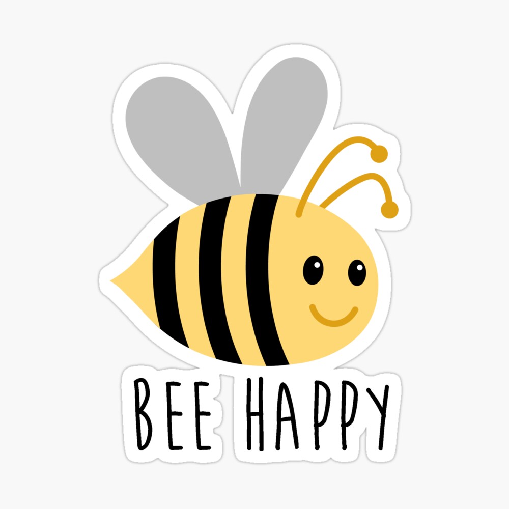 Bee wall art vinyl decal, bee happy, bee home decor, Don't worry be happy,  Bee wall decal, honey bee decor, bumble bee decor