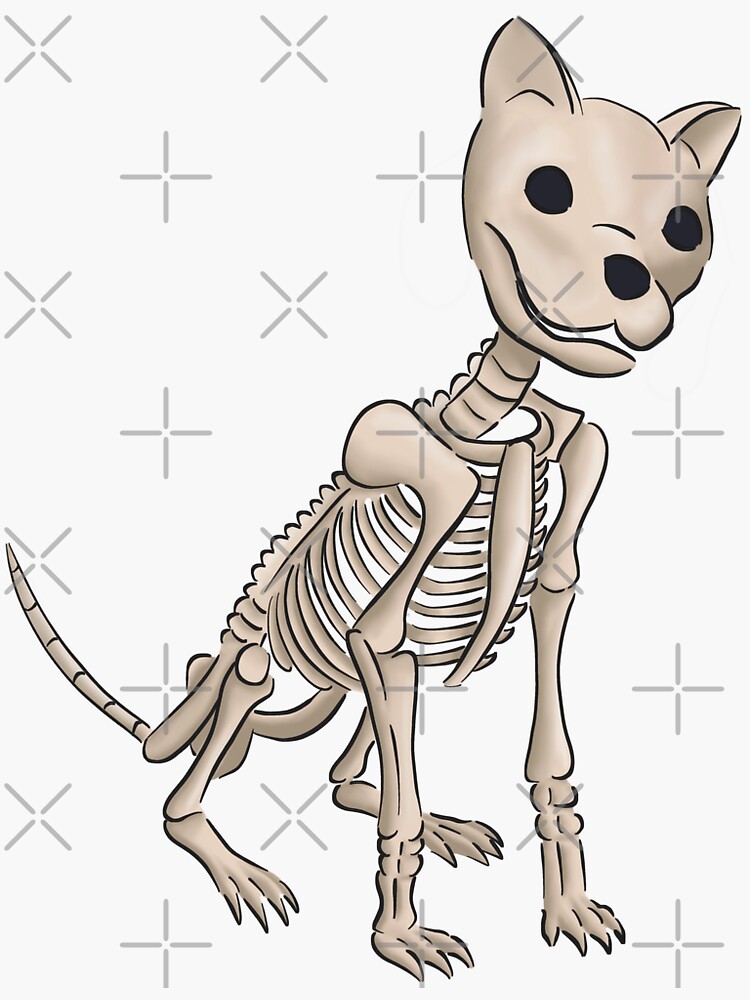 Halloween Skeleton Dog Sticker for Sale by ElysianCreation