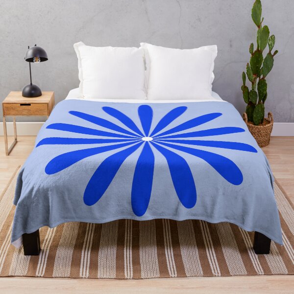Item preview, Big Daisy Retro Minimalism Royal Blue, Light Blue, and White designed and sold by kierkegaard.