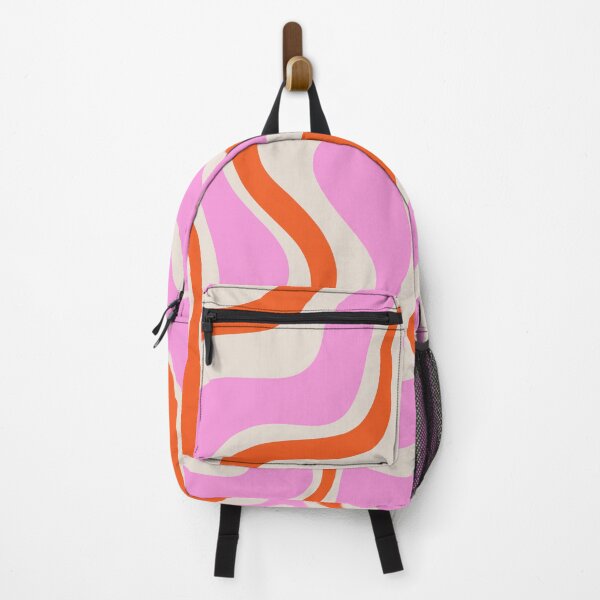 Item preview, Retro Liquid Swirl Abstract Pattern Bright Pink Orange Cream designed and sold by kierkegaard.