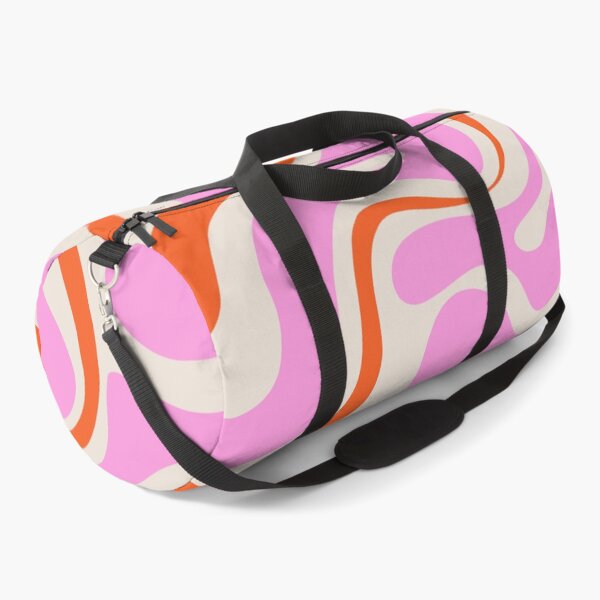 Item preview, Retro Liquid Swirl Abstract Pattern Bright Pink Orange Cream designed and sold by kierkegaard.