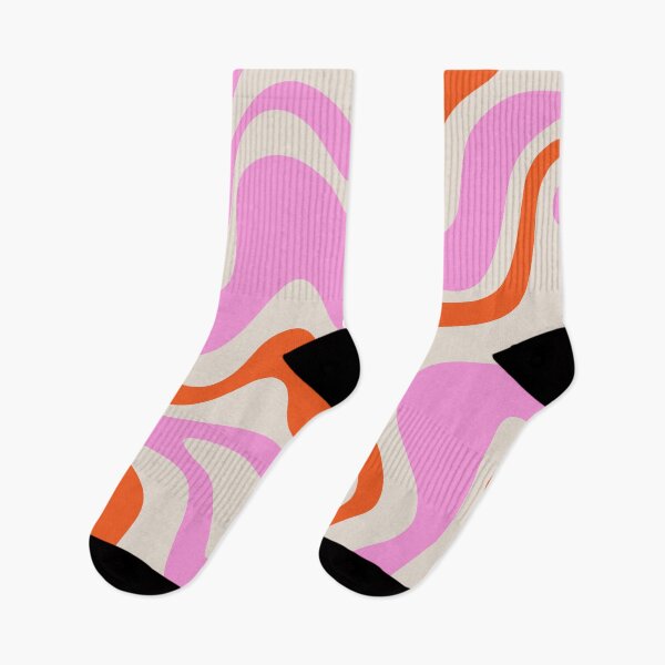 Item preview, Retro Liquid Swirl Abstract Pattern Bright Pink Orange Cream designed and sold by kierkegaard.