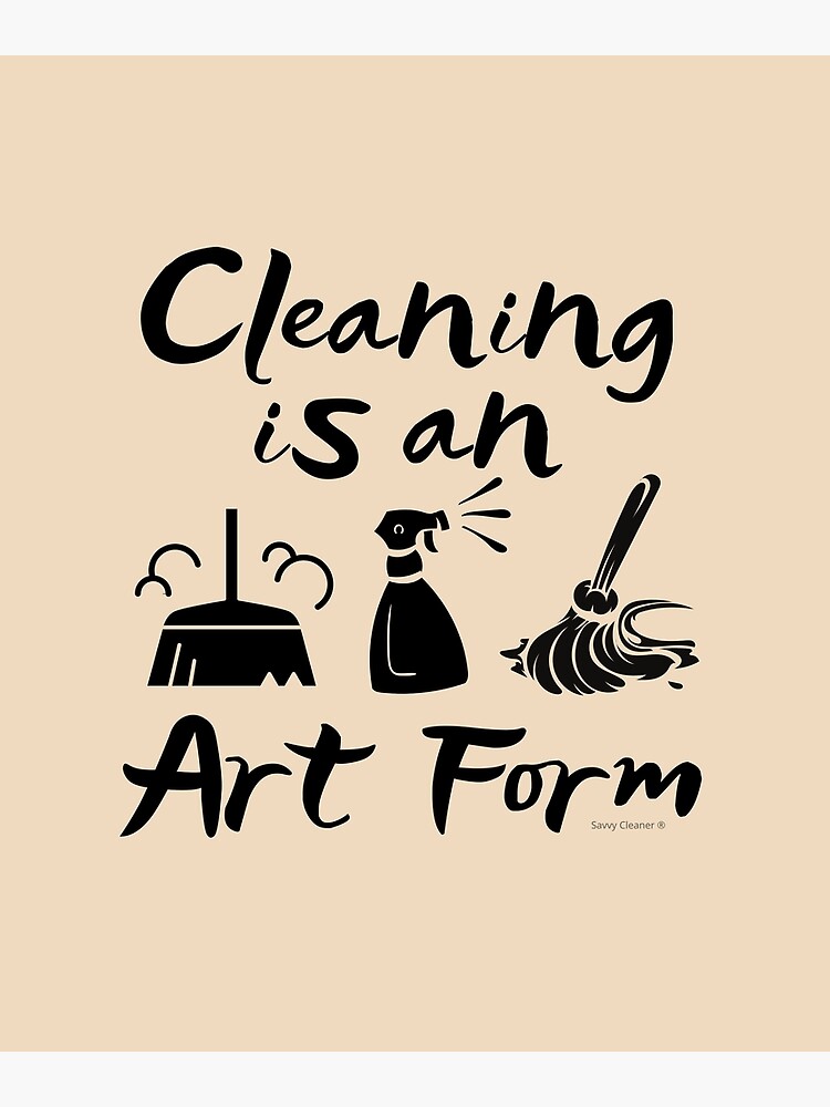 Cleaning is an Art Form Novelty Cleaning Lady Gifts | Clock